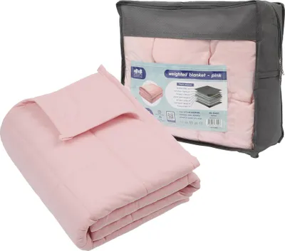 Zdjęcie produktu dla Koc obciążeniowy od Harbour Housewares z torbą do przechowywania - 125 x 150 cm - 4 kg - Różowy