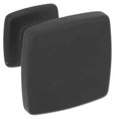 Produktbild von Knopf für Möbel aus Zamak, Durchmesser 28 mm x 24 mm, matt schwarze Lackierung, Set mit 6 Stück