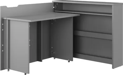 Produktbild von Klappschreibtisch LENART WORK CONCEPT CW-01L Schreibtisch Klappbar Eckschreibtisch mit Rollen Büroschreibtisch Computertisch (Farbe: Grau, Öffnungsrichtung: Links)