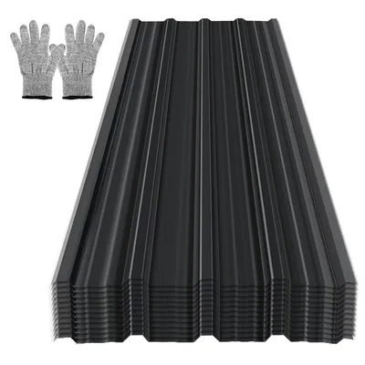 Obrázek produktu pro 12/24/36x trapézový plech 129x46cm 7-21㎡ pro plechové střechy přístřešků Střešní panely z profilovaného plechu - 36x 21㎡ antracitová barva
