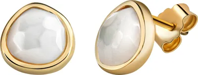 Zdjęcie produktu dla Kolczyki Zeeme Gemstones srebro 925 pozłacane z białą masą perłową