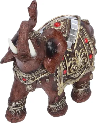Obrázek produktu pro Socha slona z pryskyřice Stolní figurka Ornament Domácí dekorace do obývacího pokoje DárekČervená L 13,5x6x14cm