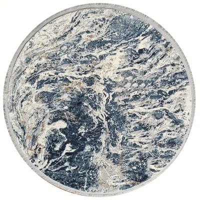Produktbild von Runder Teppich 100 cm STEFANO - grau / blau