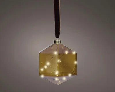 Produktbild von Lumineo LED Hänger batteriebetrieben Glas Ø 15 x 15 cm warmweiß braun