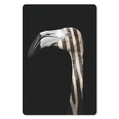 Produktbild von MuchoWow® Mauspad Mousepad Flamingo - Porträt - Zebra 18x27 cm - Mousepads - Maus Mat - Pad - Mausunterlage