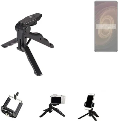 Produktbild von K-S-Trade Stativ Tisch-Ständer Dreibein Handy-Stativ Ständer kompatibel mit ZTE Axon 60 Ultra Mini-Stativ Smartphone Tripod Handy-Stativ aus Plastik