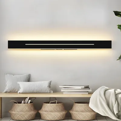 Produktbild von ZMH LED Wandleuchte Innen Schwarz Warmweiß 60 cm 20 W LED fest integriert