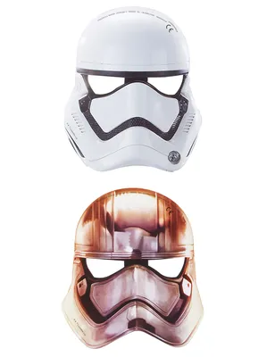 Produktbild von Star Wars VII Papp-Masken Lizenzartikel Stormtrooper oder Captain Phasma 6 Masken 20 x 22 cm