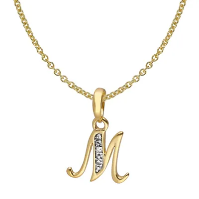 trendor 41520-M Buchstaben-Anhänger M Gold 333/8K mit vergoldeter Silberkette 1
