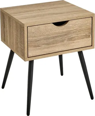 Obrázok produktu pre HowHomely | Nočný stolík - Nočná komoda so zásuvkou - hnedá - 40 x 35 x 50 cm - Nočný stolík