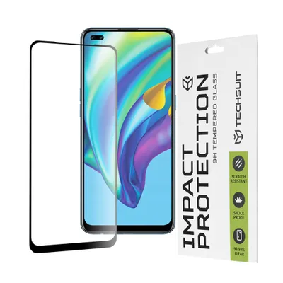Produktbild von Techsuit - 111D Full Cover / Full Glue Glass Schutzglas für Oppo Reno4 Lite - schwarz