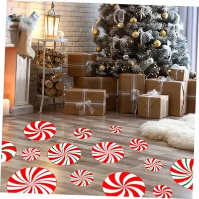 Produktbild von Weihnachten Wandtattoo Weihnachts Aufkleber für Dekoration Große Weihnachts Fensteraufkleber Bodenaufkleber Süßigkeiten Wandaufkleber