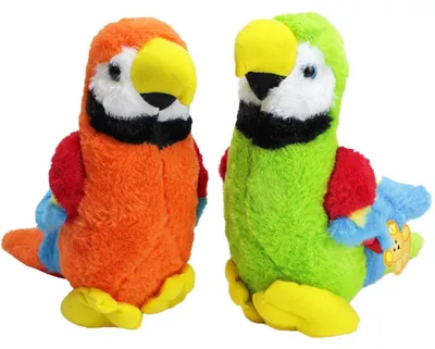 Produktbild von 2er Set Papagei Plüschtier bunt - ca. 28 cm