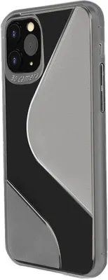 Produktbild von cofi1453® S-Line Hülle Bumper kompatibel mit Huawei P40 Lite E Silikonhülle Stoßfest Handyhülle TPU Case Cover Schwarz