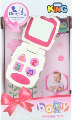 Obrázek produktu pro Baby telefon růžový na baterie