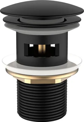 Produktbild von Avapax | Abflussstopfen Click Clack - Schwarz Matt - Zylindrische Form - Hochwertige Materialien - Mechanismus Click-clack