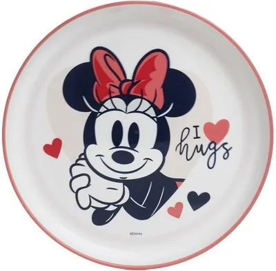 Immagine prodotto di Piatto antiscivolo Minnie per bambini, adatto al microonde, 19,6 cm, senza BPA, dai 10 mesi in su