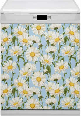 Produktbild von Küche Magnet für Spülmaschine  Abwaschbar 60x70 cm Geschirrspüle  - Blumen Kamomil