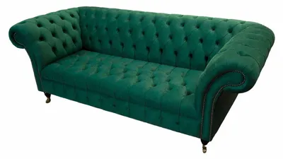 Produktbild von Dreisitzer Sofa 3 Sitzer Luxus Sitz Modern Sofas Grün Stoff Chesterfield