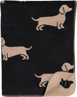 Produktbild von Cawö Decke We Love Dogs Dackel Schwarz Beige (150x200cm)