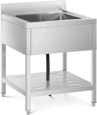 Produktbild von Edelstahlspüle für Spültisch mit Regal, 70 x 70 cm