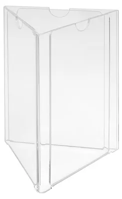 Produktbild von Dreiseitiger Tischaufsteller DIN A6 Hoch aus Acrylglas transparent Menükartenhalter Tischkartenhalter