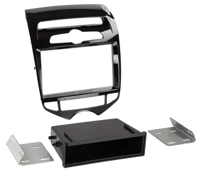 Imagen del producto de Adaptador de panel frontal de 2 DIN para vehículos Hyundai IX20, compatible con sistema de aire acondicionado