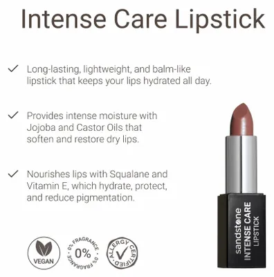 Productafbeelding van Sandstone Scandinavia Hypoallergene Lippenstift – Hoge pigmentatie en langhoudend – Verzorgende formule voor gevoelige lippen (45 Hazel)