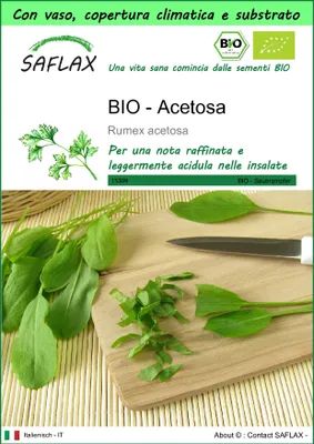 Immagine prodotto di SAFLAX Garden to go - BIO - Acetosa - 400 semi - Rumex