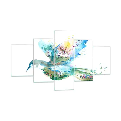 Produktbild von Bilder auf glas - Abstraktion Vogel Natur Bewegung - 125x70cm - Glasbilder - Wandbilder - Kunstdruck - zum Aufhängen bereit - Wanddekoration aus Glas - Glas Bilder - Wandbild auf Glas - GEA125x70-3032