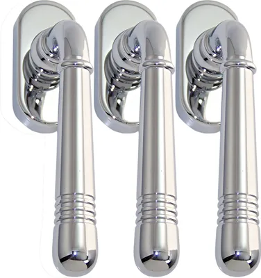 Produktbild von Massiv Messing Fenstergriff Set 3 x FG Helena Prime 0320 Chrom Fensterbeschlag