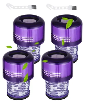 Produktbild von 4 Stück V11 Filter, HEPA Filter für dyson V12, Waschbar Ersatzfilter für V12 Slim Absolute Extra/Total Clean/Fluffy mit 1 Bürste, Ersetzen # 971517-01, für Haushaltsreinigung