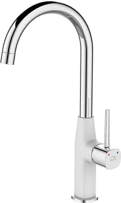 Immagine prodotto di Miscelatore verticale di design per lavello con bocca a U Bianco