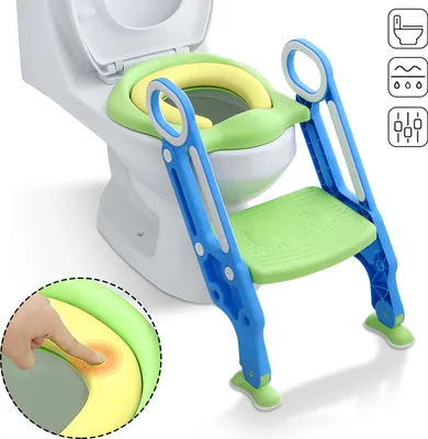 Produktbild von LARS360  Toilettentrainer Lerntöpfchen Toilettenstuhl mit Treppe WC Sitz Blau Grün