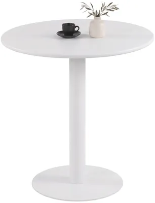 Produktbild von CLP Bistrotisch Jarla rund 70 cm MDF-Platte und Metallgestell bis 90 kg belastbar weiß, KI-generiertes Bild