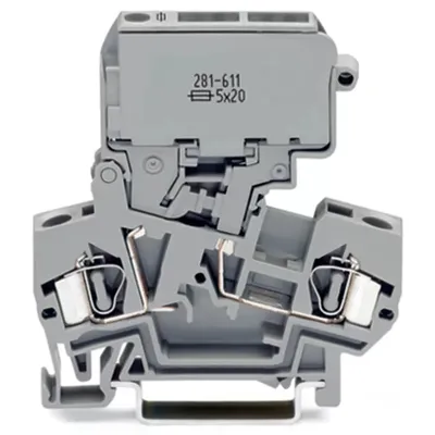 Image de Clip fusible gris 0,08-4qmm - Bloc terminal fusible G 5x20 mm 10A 8mm 281-611