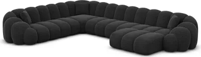 Produktbild von Strukturstoff U-Form XXL Wohnlandschaft Liora Schwarz Rechts