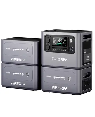 Produktbild von AFERIY P280 2800 W 8192 Wh Powerstation mit 3 Zusatzakkus, 1200 W Solar-Eingang, UPS, für Camping und Zuhause