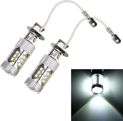 Obrázok produktu pre 2 PCS H3 DC 12V 5W 250LM auto auta hmla svetla so 16 SMD-2835 LED žiarovky (biele svetlo)