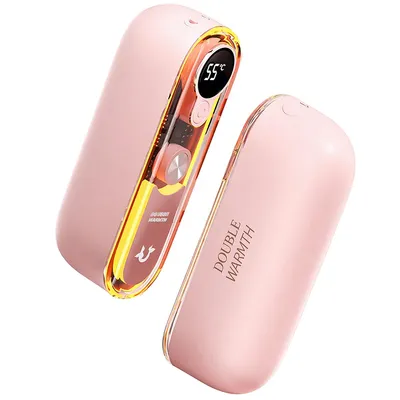 Produktbild von Akku Handwärmer 2-in-1, magnetisch und wiederaufladbar, 10000 mAh, 4 Heizstufen, LED-Anzeige, USB, für Winter und Outdoor, Rosa