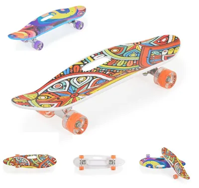 Produktbild von Byox Skateboard 26 Zoll mit Griff PolyurethanLeuchträder ABEC-7 Aluminium 100 kg LED rot
