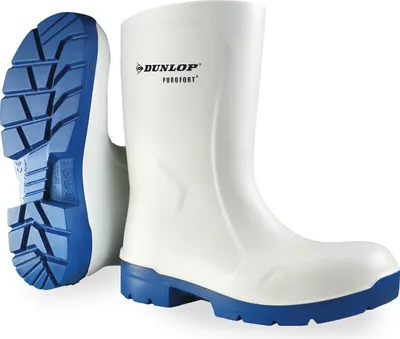 Produktbild von Dunlop Halbhoher Stiefel Purofort FoodPro MultiGrip S4 weiß/blau, nach EN ISO 20345:2011 S4 CI SRC weiß  Größe 44