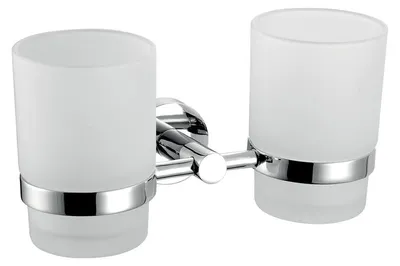 Productafbeelding van Novaservis Mephisto - Dubbele glazenhouder, chroom/glas, model 6857.0
