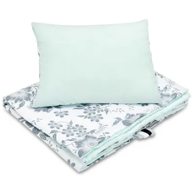 Immagine prodotto di Set multifunzionale di biancheria da letto per bambini Bellochi - biancheria da letto con imbottitura 75x100 cm e cuscino 30x40 cm - in 100% cotone, menta Berry