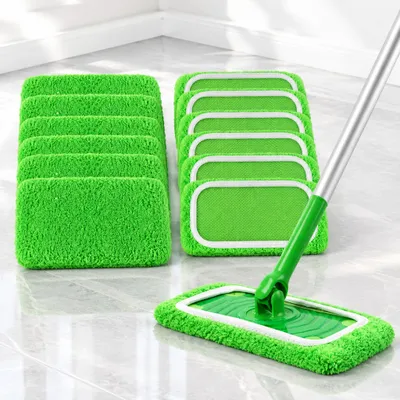 Produktbild von Mikrofasertücher 10 Stück für Swiffer und Flachmopp, waschbare Ersatztücher für die Bodenreinigung, Trocken und Nass, universell, fusselfrei, wiederverwendbar