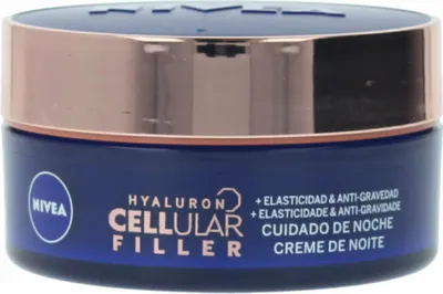 Produktbild von NIVEA Hyaluron Cellular Filler Elasticity & Antigravity, Nachtcreme, Frauen, Hautalterung, Reife Haut, Gesicht, Anti-Aging, Anti-Falten, Kräftigend, Verstärkung, 50 ml