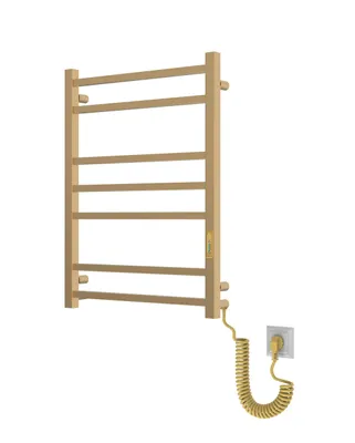 Obrázok produktu pre ELNA kúpeľňový radiátor elektrický zlatý / Vyhrievaný vešiak na uteráky do kúpeľne PVD nerezová oceľ 103W 71x53 cm s termostatom