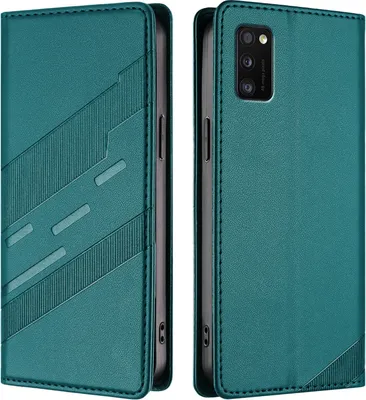 Image de Etui pour Samsung Galaxy A41, étui portefeuille en cuirPolyuréthaneavec fente pour cartes et fonction stand Grün