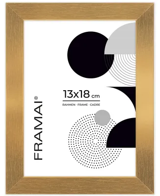 Produktbild von Goldener MDF Bilderrahmen für Fotos 13x18 cm von FRAMAI