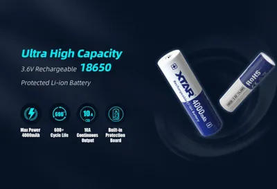 Immagine prodotto di XTAR 18650 4000mAh batteria ricaricabile